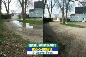 A before and after picture of a flooded street.