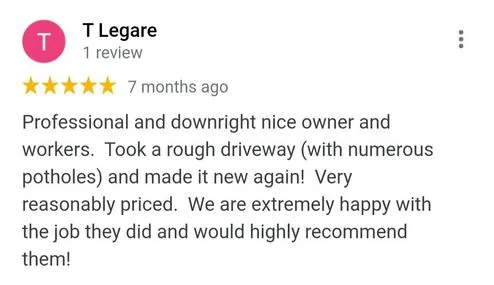 A google review for a driveway in the city.