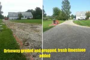 A couple of pictures showing the road before and after being cleaned.