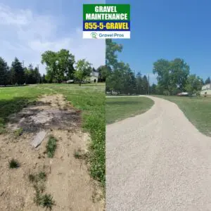 A before and after photo of the same area.