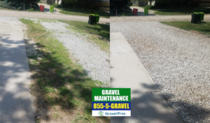 A before and after picture of the sidewalk.