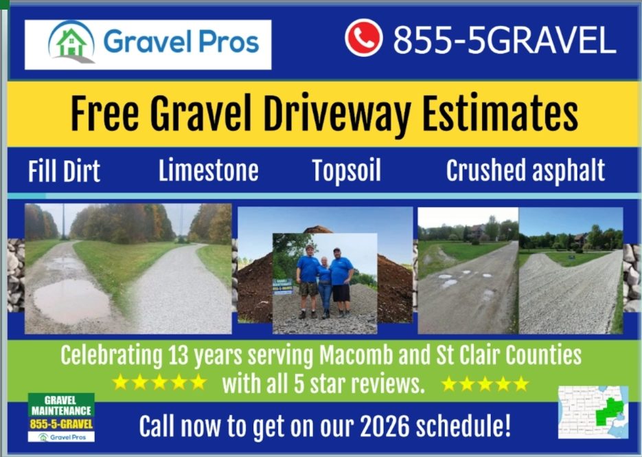 Gravel Pros offers free driveway estimates with top-quality materials and 5-star service.
